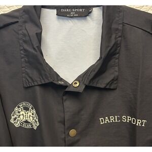 Darc sport Racing Type Jacket Size Large Wolves Spell Out Black Exclusive Rare